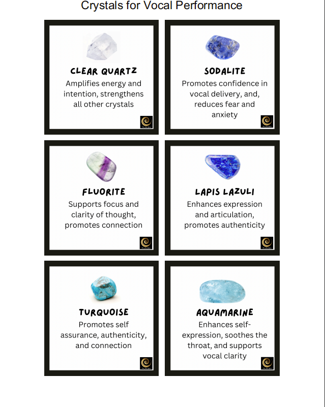 Crystals for Vocal Performance