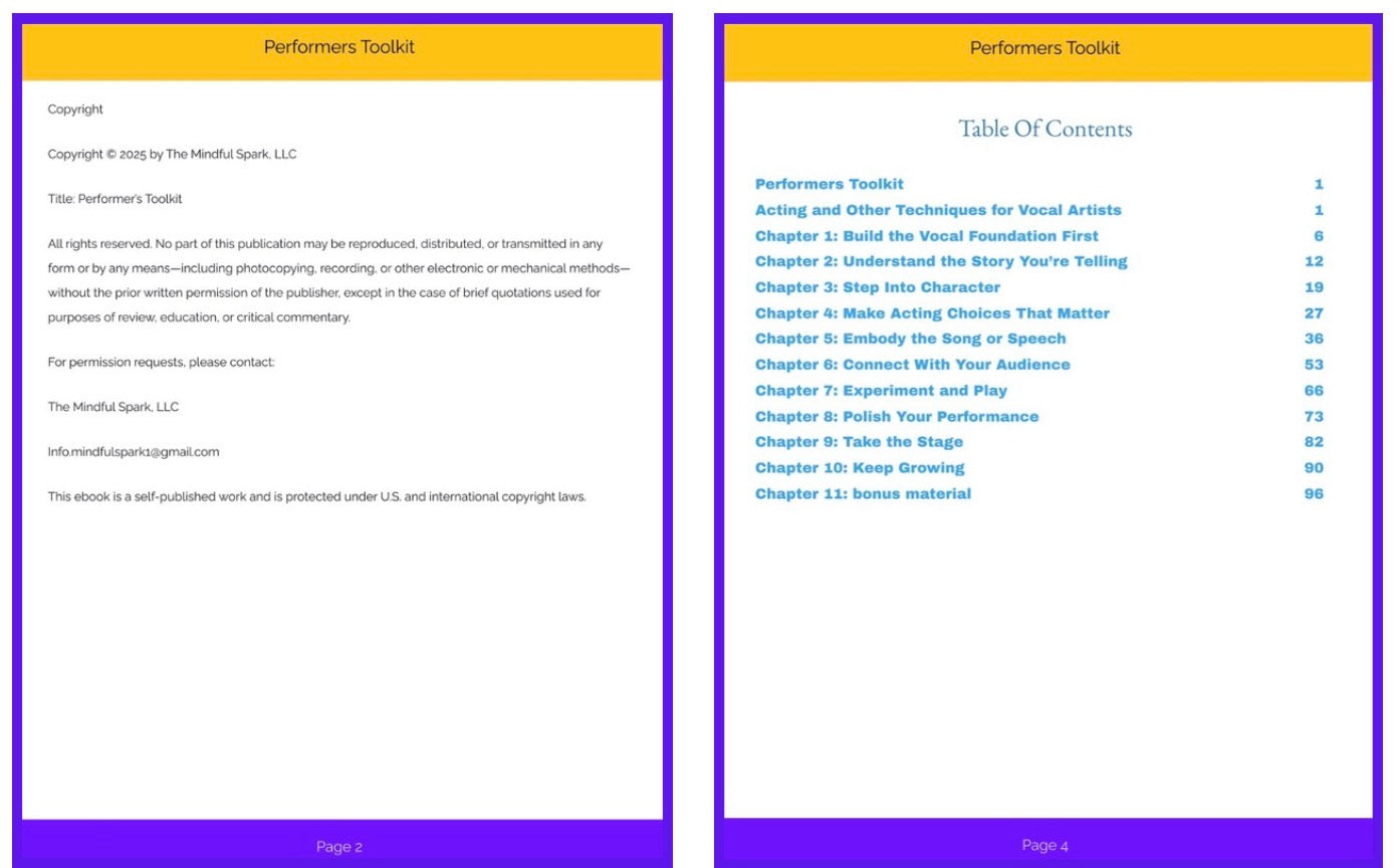 The Performer’s Toolkit