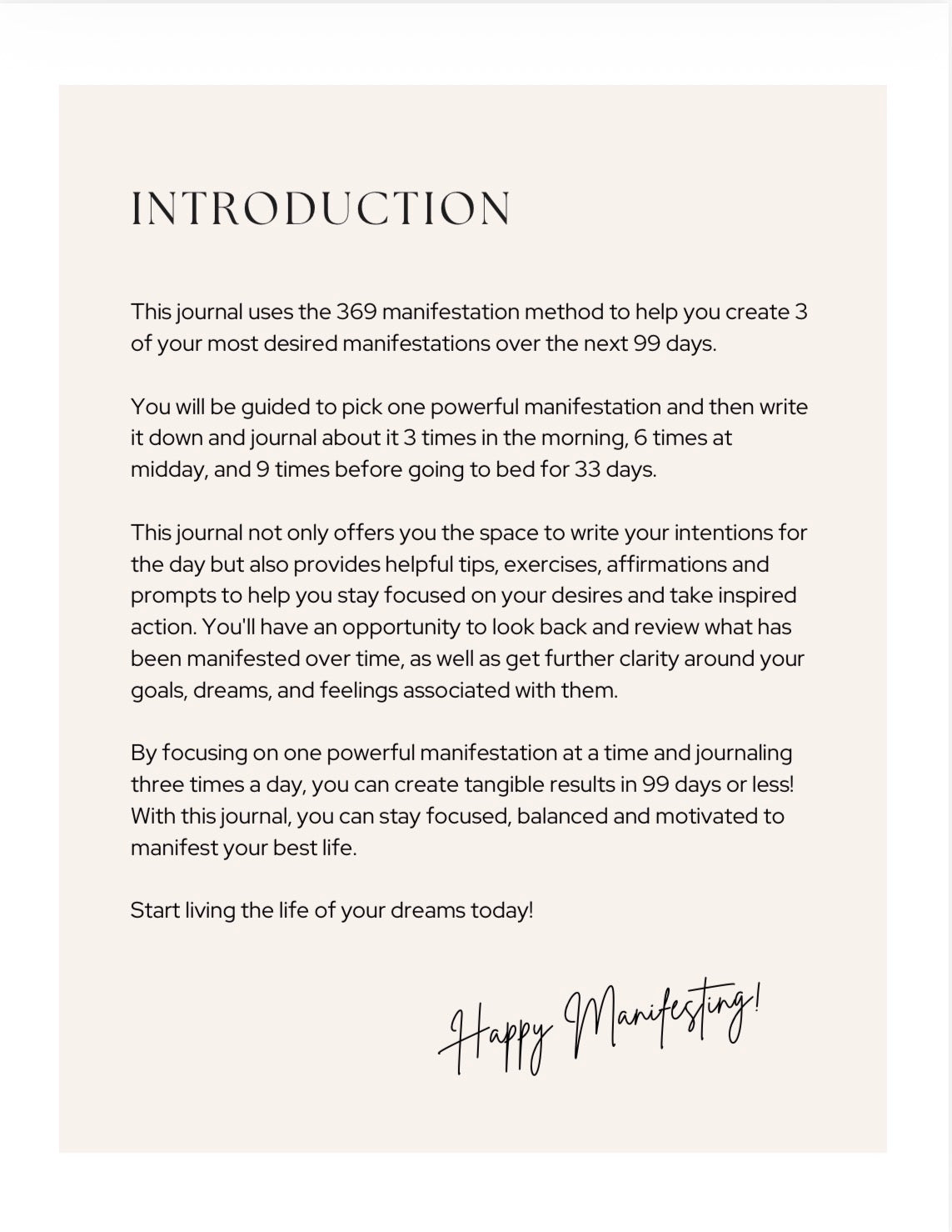 Guided Manifestation Journal